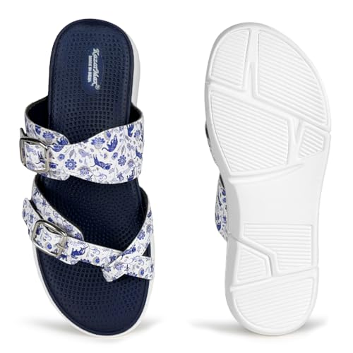 Image of KazarMax Women Magnolia Lightweight Double Strap | Cushioned | Bounce Back | Comfortable Flat Sandals