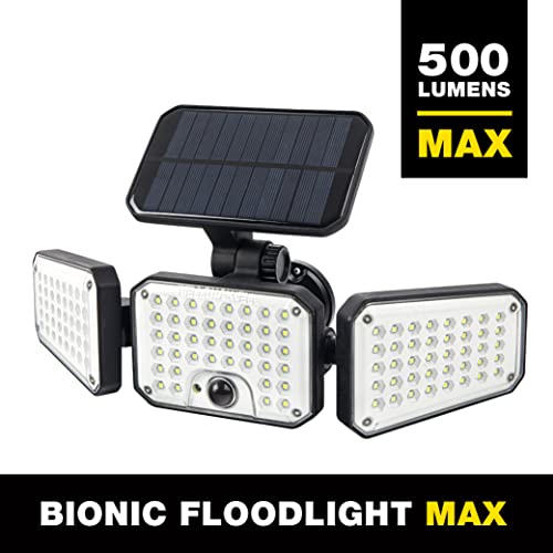 Bell+Howell Bionic Flood Light Max, 500 Lumen Motion Sensor Outdoor Lights Led Flood Light Outdoor Motion Sensor Light, Solar Motion Sensor Light Outdoor Waterproof, 360° Security Lights As Seen On Tv #TOP7
