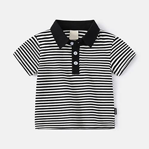 Boys Polo Shirt Short Sleeve School Uniform Striped Shirt Toddler Boys Casual T-Shirt Lapel Collar Tops Summer Clothes2