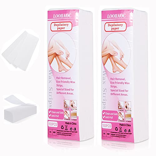200 PS Haarentfernung Papier,Enthaarungspapier,Vlies Epilierer Strip Wachspapier,Depilatory Beauty Tool Bein Arm Achselhöhle Haarentfernung Enthaarungsmittel Nonwoven Epilierer Wachsstreifen Papier Cover