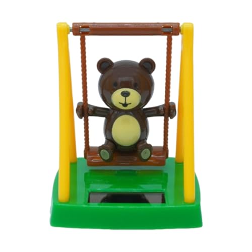 Krmoau Jouet Solaire Ours oscillant, Ours balançoire à énergie Solaire | Mignon Swing Bear Figurine à énergie Solaire Décor de Tableau de Bord de Voiture | Jouet Ours Dansant Solaire pour Voiture,