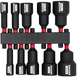 DAKCOS 10 tlg Sechskant Stecknuss Adapter, 6-19mm Steckschlüssel Set, Schraubenschlüssel für Bohrer, CR-V