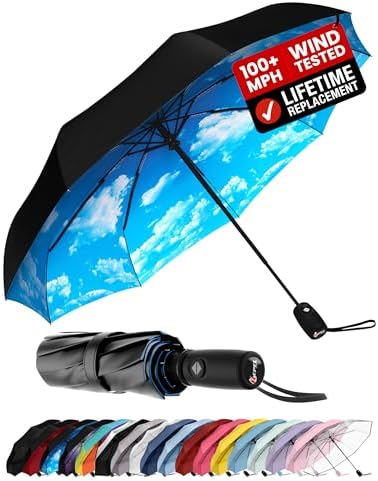 Repel Windproof Travel Umbrella - Compact & Withstands Winds up t...