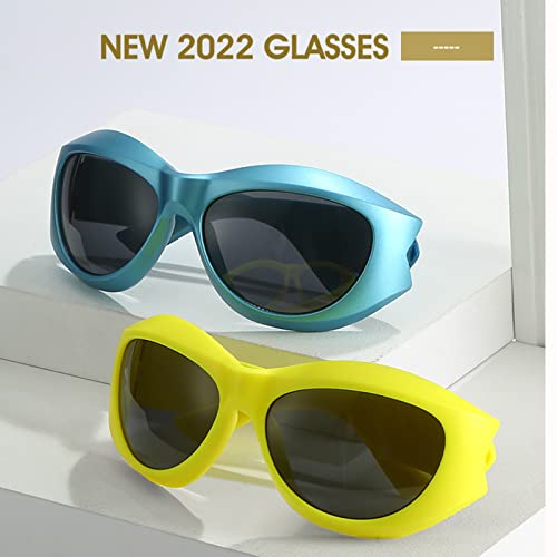 GIFIORE Oversized Futuristic Sunglasses Wrap Around Sunglasses Y2K Trendy3