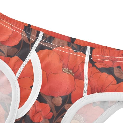 KLL Vibrant Floral Pattern Poppy Toddler Boy Pure Cotton Underwear Briefs Cute Children Undies4