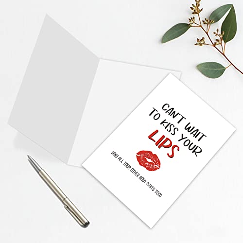 Leinessy Cheeky Love Card For Boyfriend, Naughty Long Distance Relationship Card For Him Her, Can't Wait To Kiss Your Lips #TOP2