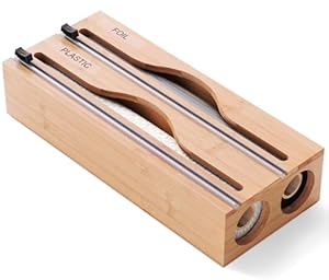 BLUEZY Bambus Folienschneider mit 2 Fächern