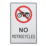 TOPPERFUN No Motorcycle Warning Sign, 11.8x7.9in Warning Sign, Street Safety