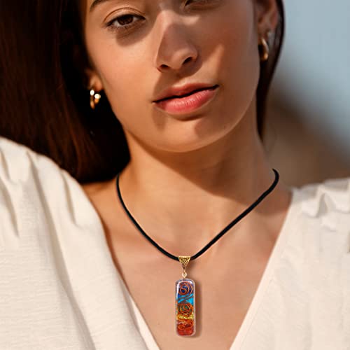 7 Chakra Necklace And Bracelet Set For Women & Men Orgone Healing Pendant With Adjustable Cord – Chakra Necklace And Bracelet Jewelry Set For Spiritual Healing #TOP3