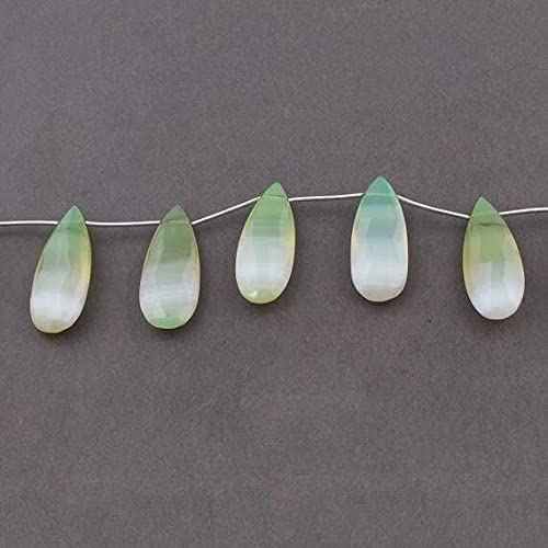 Chrysoprase chalcedony perles briolettes poire 35mm-37mm pour création bijoux DIY
