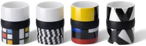 PO: DESIGN - Colours Ring - Set set box of 4 Espresso Porcelain cups 60ml