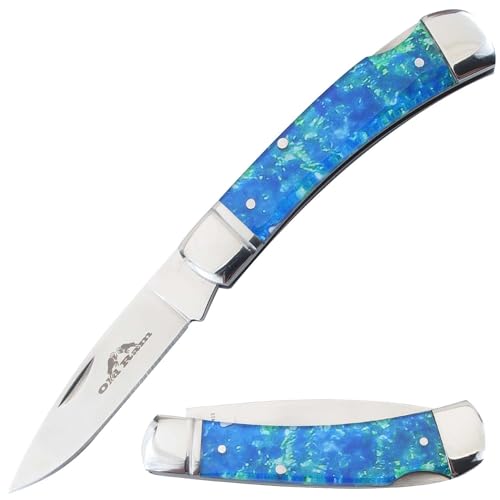 Old Ram Every Day Carry Lock-Back Manual Folding Outdoor Hunting Camping Knife (Blue)