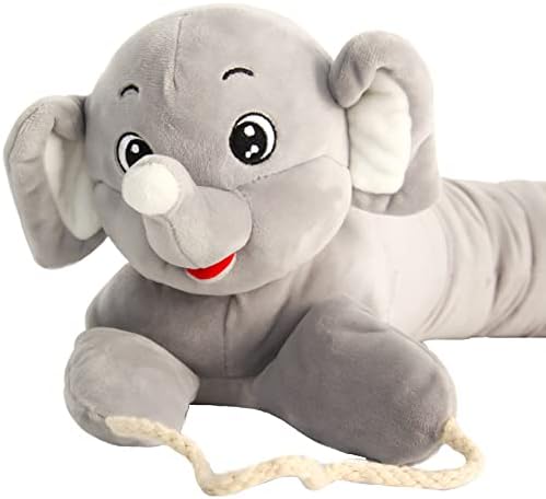 JHINZEFU Door Draft Stopper,36 Inch Animal Door Draft Stopper,Under Door Draft Stopper with Hook Tape,2.81lbs(Elephant, 4" x 36")