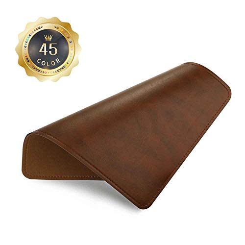 PU Leather Mouse Pad with Stitched Edge, Micro-Fiber Base, Non-Slip Waterproof, 8x11Inch (Dark...
