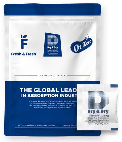 Image of Dry & Dry 1 Gram [500 Packets] Silica Gel Packets Desiccants, Silica Packets - Rechargeable Moisture Absorbers for Food Storage, Electronics, 3D Filament & Safes