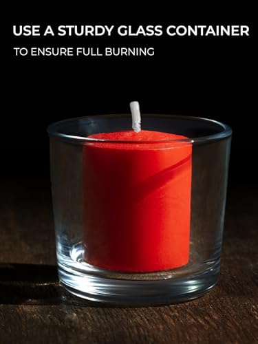 Image of CANDWAX Unscented Red Votive Candles Set of 36 - Clean-Burning, Long-Lasting 15 Hour Burn - Ideal for Weddings, Home Decor, Spa, Events - Bulk Value for Versatile Use