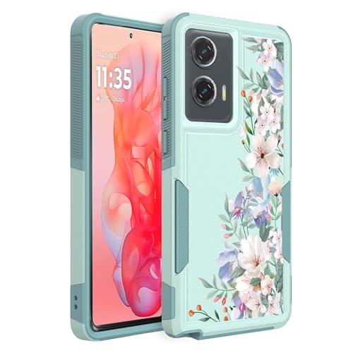 Ftonglogy for Moto G Stylus 5G 2024 Case: (Mint Green/Magnolia)