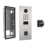 EKEY DoorBird D2101FV - Station de porte avec empreinte digitale sLine (boîtier en acier inoxydable V4A, boîtier encastré, empreintes digitales, contrôleur) - Interphone vidéo avec empreinte digitale