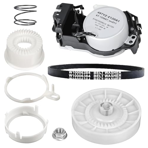 Hyaminu W10913953 Washer Shift Actuator & W10721967 Splutch Pulley Kit with W10006384 Drive Belt Complete Washer Drive System Repair Kit for Whirlpool Maytag Kenmore Top Load Washers