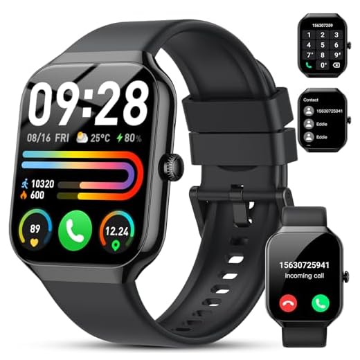 Smartwatch Herren Damen, 2025 HD 1,96" Fitnessuhr Smart Watch mit Telefonfunktion, 115+ Sportmodi Schrittzähler Armbanduhr, Herzfrequenz SpO2 Schlafmonitor, IP68 Wasserdicht Sportuhr für Android iOS