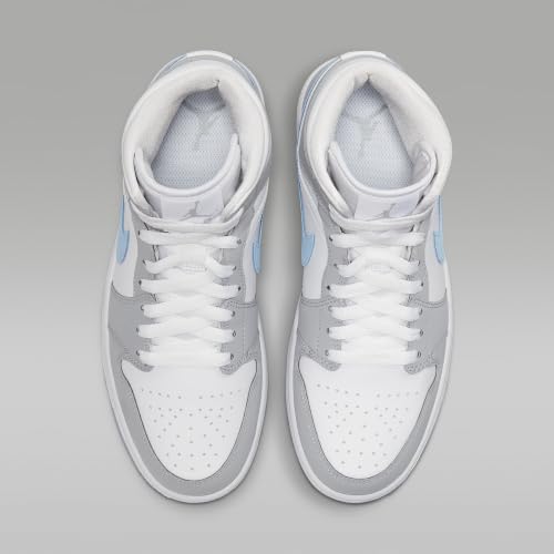 Image of Air Jordan 1 Mid Women's Shoes (White /Wolf Grey /Aluminum)