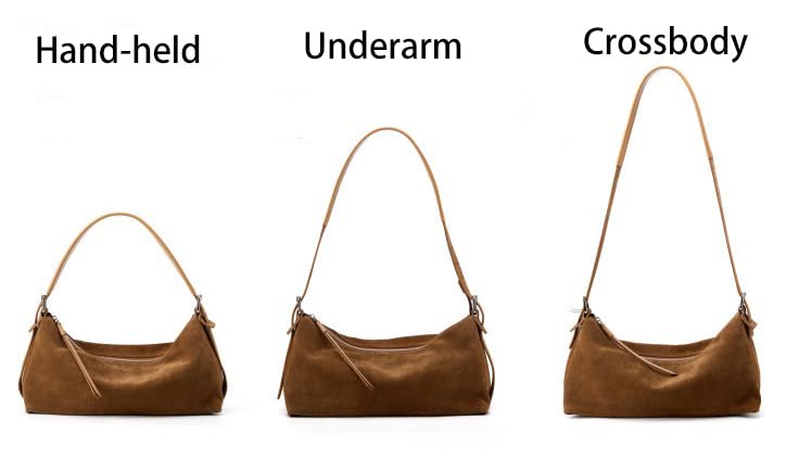 Premium Suede Leather Crossbody Bags for Women Slouchy Shoulder Bag with Adjustable Strap Tote Top-handle Handbag4