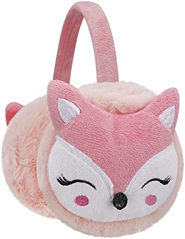RONGXG Cute Fox Earmuff Girl Boy Plush Winter Warm Ear Muff Soft Furry Outdoor Ear Warmer Muff Kid Ear Cover Anti-Cold Ear Protector, Red, One Size
