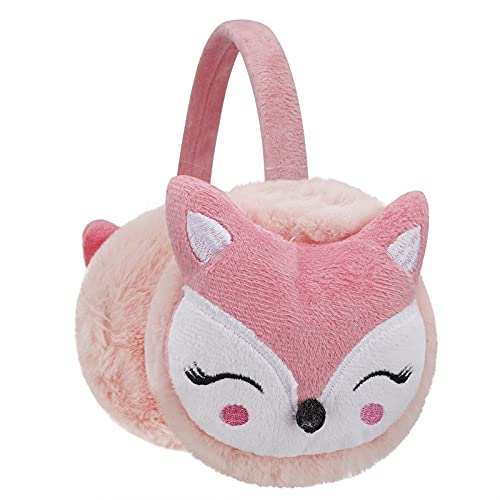 Holiberty Kids Winter Earmuffs Cute Deer Horn Fox Ear Warmers Baby Girls Furry Fur Ear Muffs Covers Headband Xmas Gift