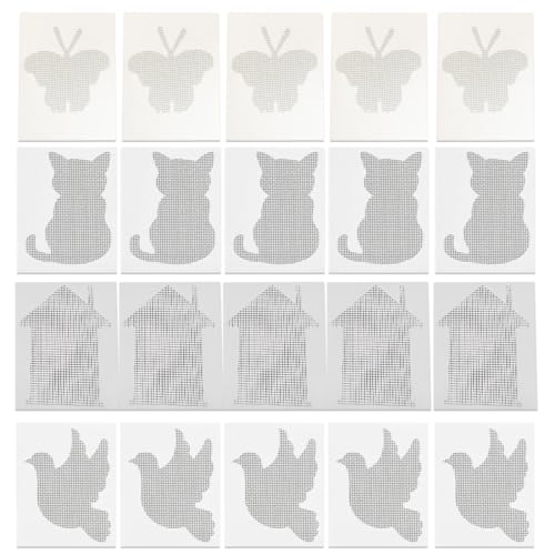 DLPRK 20 pezzi Kit Riparazione Zanzariera, Nastro Per Riparare Zanzariere Autoadesivo, quattro forme, Adesivo Invisibile (Trasparente)