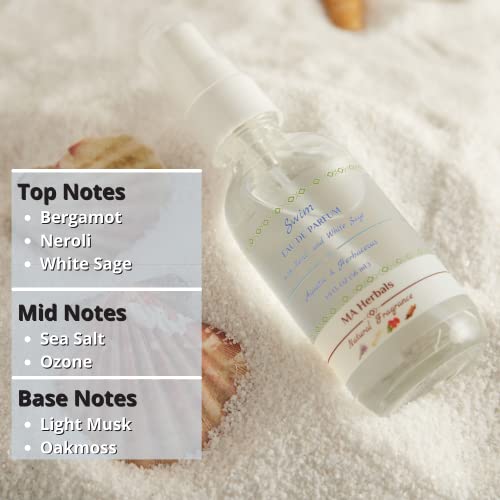 Ma Herbals Natural Fragrance Swim Neroli Citrus Summer Perfume | Notes Of White Sage, Orange Blossom, Bergamot, Musk & Oakmoss | Fresh & Clean Acqua Cologne For Men & Women Made With Essential Oils #TOP3