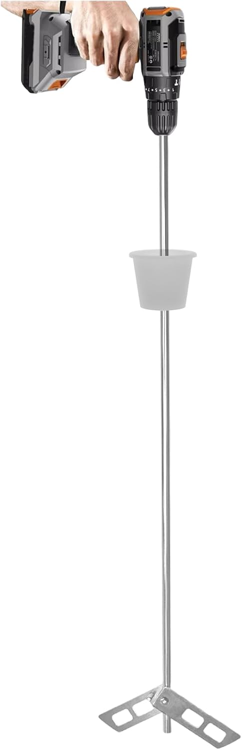 Degassing Stirrer Degasser Mix-Stir Mixing De-gasser Agitator With #6 Stopper Stainless Steel for Wine Making Brewing Beer Mix Wine Beer Kombucha Mixer Drill Attachment Rod with Paddles Standard