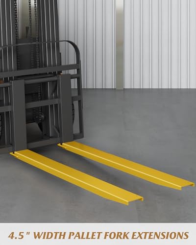 Pallet Forklift Extensions 84" Length 4.5" Width, Heavy Duty Steel Pallet Fork Extension, 1 Pair Fork Extensions for Forklifts, Yellow
