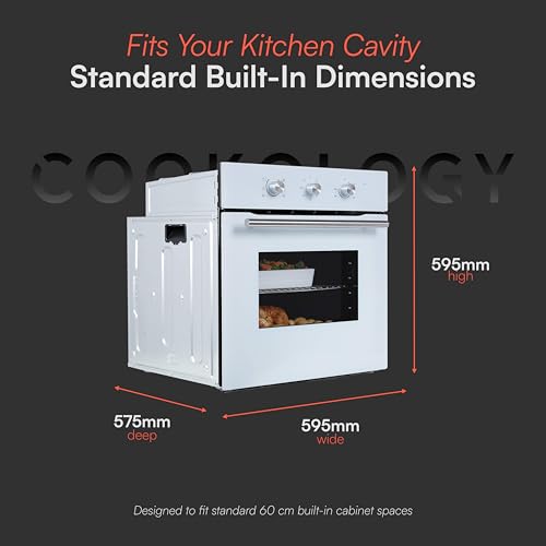 Cookology COF600WH 60cm White Built-in Single Electric Fan Forced Oven & timer - Image 4