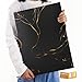 Qunrwe A3 Art Portfolios Case 60 Pages,Marble Black Diamond Painting Storage Book,Pocket Protector with Index Stickers,Clear Portfolio Folder for Artwork,Report,Photo(11.8 x 16.5 inch)