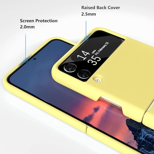 Image of MIDOS Back Cover Compatible with Samsung Z Flip 3 Silicone Case Full Protection Shock Proof Case for Samsung Galaxy Z Flip 3 (Yellow)