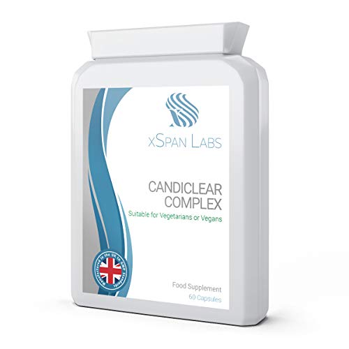 Xspan Labs - Candida Cleanse & Flora Support – CandiClear Complex with Bio Cultures, Caprylic Acid, Lactobacillus & Gut Cleanse Probiotic – 60 Capsules
