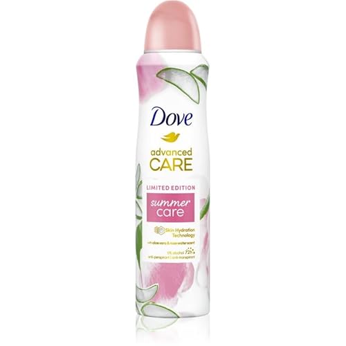 Dove Advanced Care Déodorant anti-transpirant Summer Care Limited Edition Aloe Vera et eau de rose avec 72 heures de protection contre l'humidité des aisselles et les odeurs corporelles 150 ml