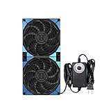 240mm Adjustable Computer PC Vent Fan 3-12V Speed Controller for Chicken Coop Rack Space Window Wall Cabinet Server Mining Rig Exhaust Cooling