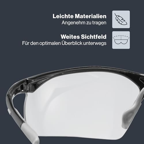 uvex sportstyle 223 - Sportbrille für Damen und Herren - 100% UVA-, B, C Schutz - druckfreier Sitz & perfekter Halt - black grey/clear - one size