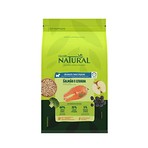Ração para Cães Adultos Guabi Natural Raças Mini e Pequenas Sabor Salmão e Cevada 1Kg