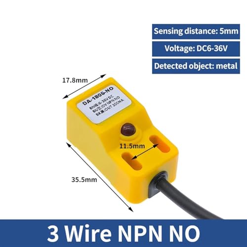 Capteur de proximité métal 1805 NPN NO pour fin de course haute précision