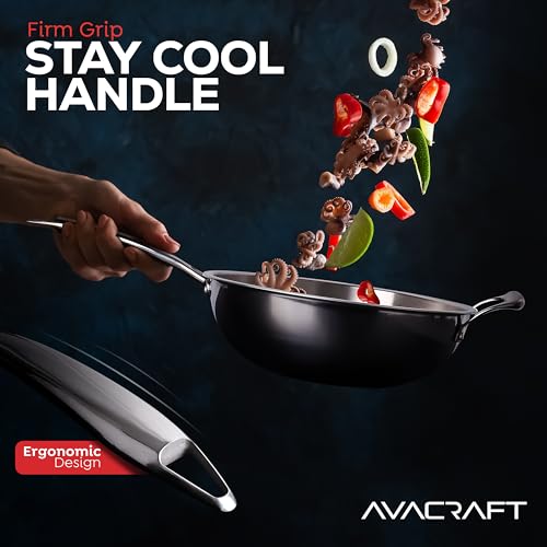 AVACRAFT 10 Inch Tri-Ply Stainless Steel Wok With Helper Handle by AVACRAFT - Used condition - Image 3