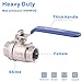 DERNORD Full Port Ball Valve Stainless Steel 304 Heavy Duty for Water, Oil, and Gas with Blue Locking Handles (3/4