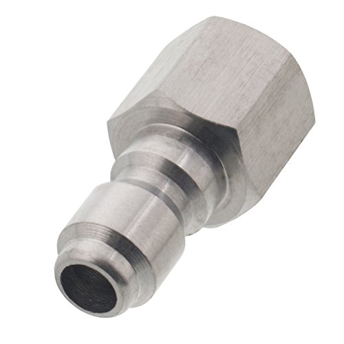 Erie Tools 1/4" Fpt Female Stainless Steel Plug Quick Connect Coupler 5000 Psi 10 Gpm For Pressure Washer Gun Hose Wand Nozzle #TOP13