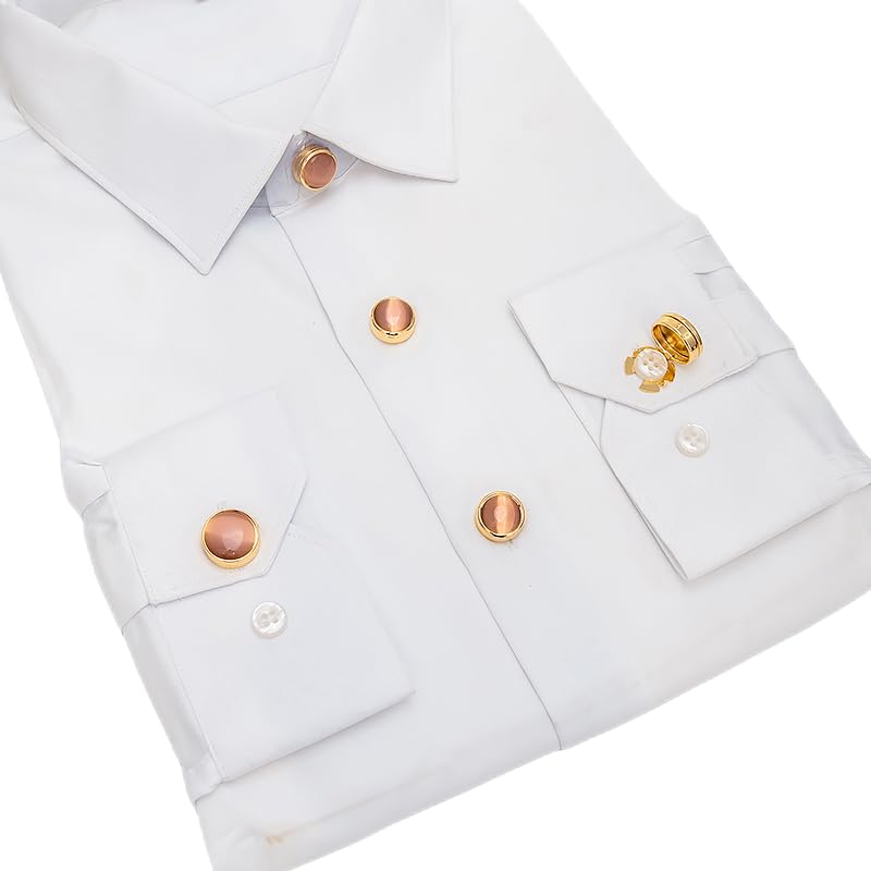 Image of Mens Button Covers Tuxedo Shirt Cufflinks Alternative | Fake cufflinks and alternative fashion jewelry accessories for mens formal business dress shirts suits and groomsmen