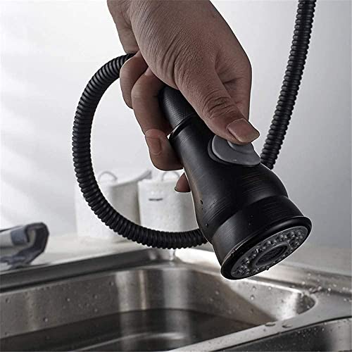 Robinet de cuisine mitigeur eau chaude cuivre noir douchette évier rotative 360 - 3