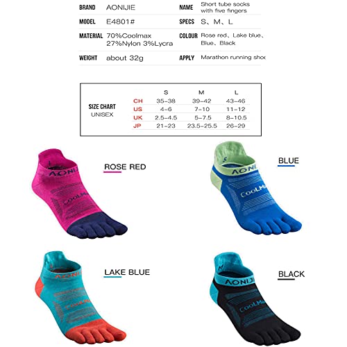 AONIJIE Pack of 3 Sports Socks Athletic Five Toe Socks for Men Women Running Hiking Wicking Crew Low Cut S M L Sizes2