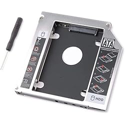 tinxi® Segundo HDD Caddy Segundo HDD/SSD SATA Bay Caddy para Bastidor de Montaje SATA Bandeja Caddy 9.5 mm para el MacBook Pro de 13´´15´´ 17´´