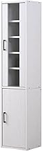 Litenstad LSD-06-0030-wo Slim Mini Cupboard, Living Alone, Width 12.6 inches (32 cm), Depth 11.4 inches (29 cm), Height 59.1 inches (150 cm), White Oak