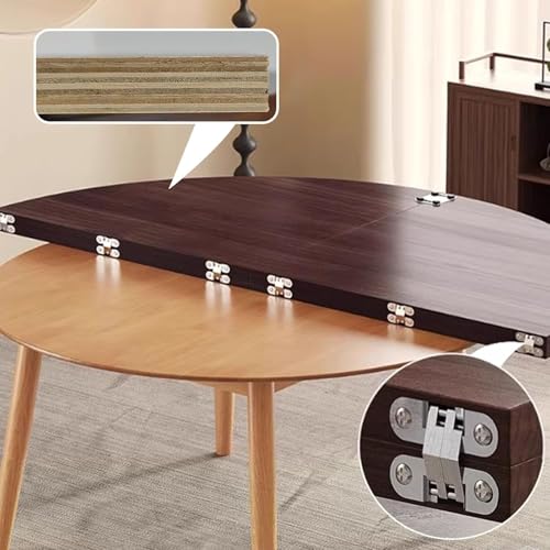 Dessus de table ronde pliable avec surface réglable gain de place - 5